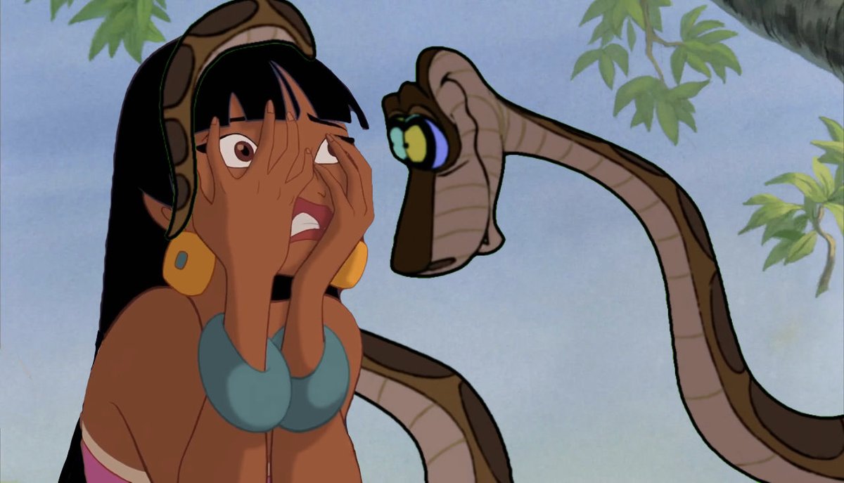 ThePythonPrince's tweet photo. “You don’t want me to look at your beautiful face Chel? Then… you look at mine!”

#kaa #kaantent #manip #snake #hypno #hypnokink #Chel #RoadtoElDorado https://t.co/v3KinhAPUY
