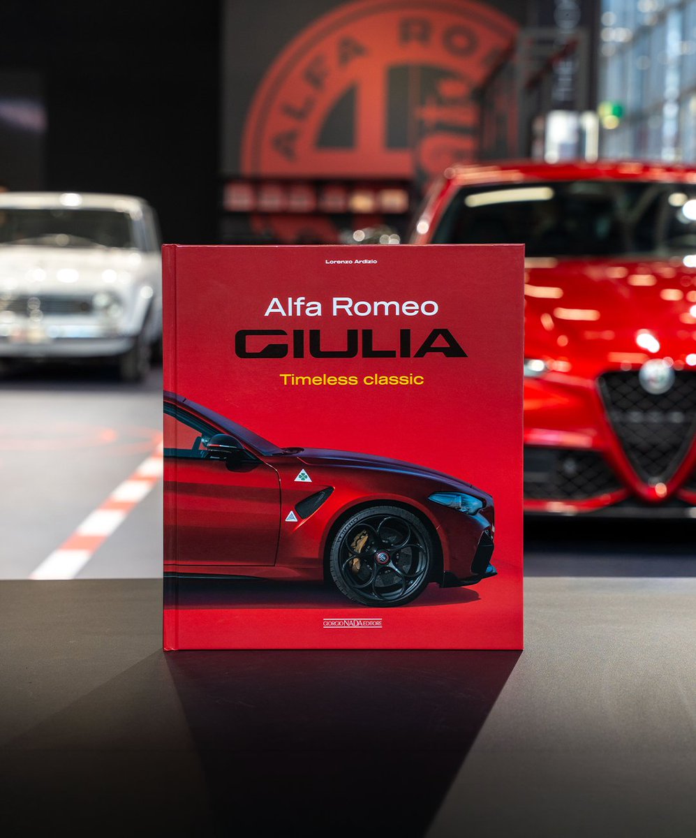 alfa_romeo's tweet photo. Auto e Moto d’Epoca Bologna: the Brand unveils “Alfa Romeo Giulia - Timeless Classic”, a book tracing the evolution of a true automotive icon. In the spotlight, the Giulia TI Super and the Giulia Quadrifoglio Super Sport. 

Join us in Hall 32, until 25 October. 
#AlfaRomeo #amde2026