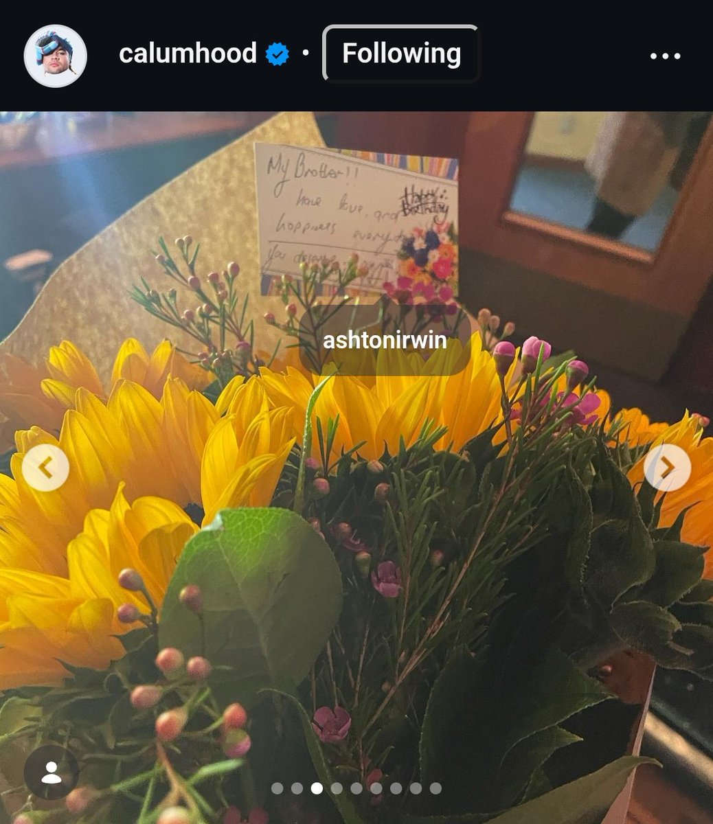 bashsist's tweet photo. that one time calum posted dump with flowers he got from ashton :') https://t.co/KWHSqm4p8D