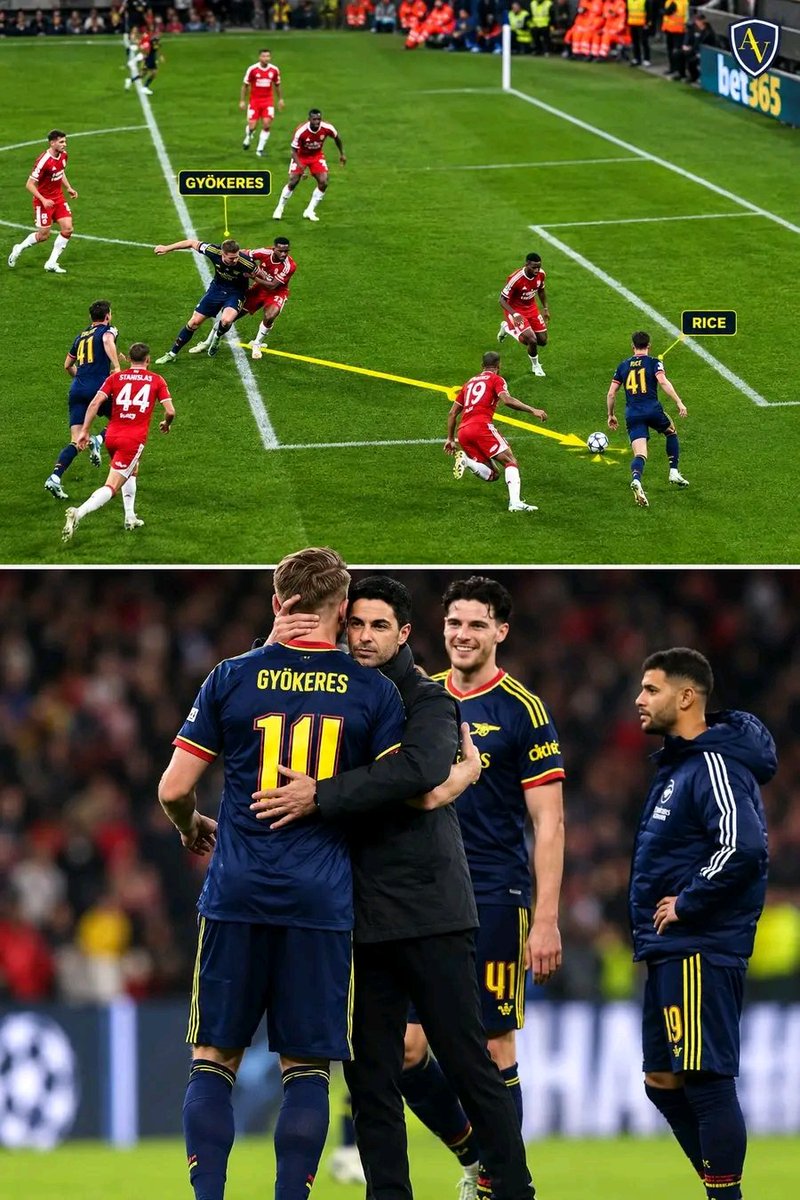 Alarsenalneew's tweet photo. I hope Mikel Arteta is finally smiling, having unleashed the beast in Gyökeres! 🔥 

With a defender breathing down his neck, Gyökeres showed great strength and composure to lay the ball into Declan Rice’s path. 

Rice took over from there and delivered the final verdict, burying the ball in the back of the net! What a link-up! ❤️🤍