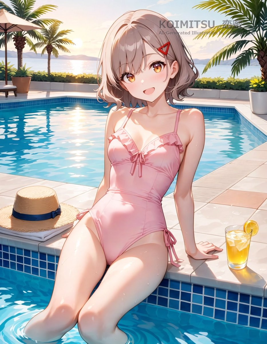 koimitu_ai's tweet photo. おはよ〜☀️
朝いちばんのプール、足だけちゃぷちゃぷ🌊
今日もいい一日になりますように☺️

SFW illustrations

#AIイラスト  #animeart https://t.co/ANXjQZFRTf