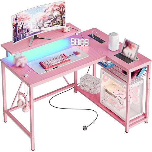 plushiepixie's tweet photo. I just received a contribution towards Bestier 106.5CM L-Shaped Desk with Power Outlets &amp; LED Lights, Reversible Corner Desk with Shelves &amp; Hooks for Home Office, Bedroom &amp; Small Spaces - from rubeziska via Throne. Thank you! https://t.co/opac1Yh4v2 #Wishlist #Throne https://t.co/Iye7iA5Zvl