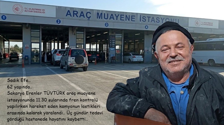 isigmeclisi's tweet photo. Sadık Efe..
62 yaşında..
Sakarya Erenler TÜVTÜRK araç muayene istasyonunda 11.30 sularında fren kontrolü yapılırken hareket eden kamyonun lastikleri arasında kalarak yaralandı..
Üç gündür tedavi gördüğü hastanede hayatını kaybetti.. https://t.co/qpvRb94UZF