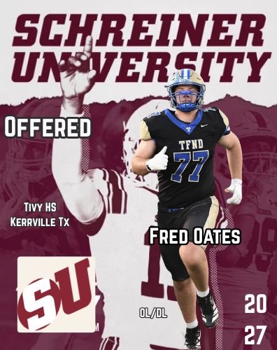 TFNDFootball's tweet photo. Congratulations to both @FredyOates and @AmadoHe76774002 for receiving an offer from @SchreinerFB!! Keep up the hard work in the trenches! #TFND https://t.co/NbQccPyyRJ