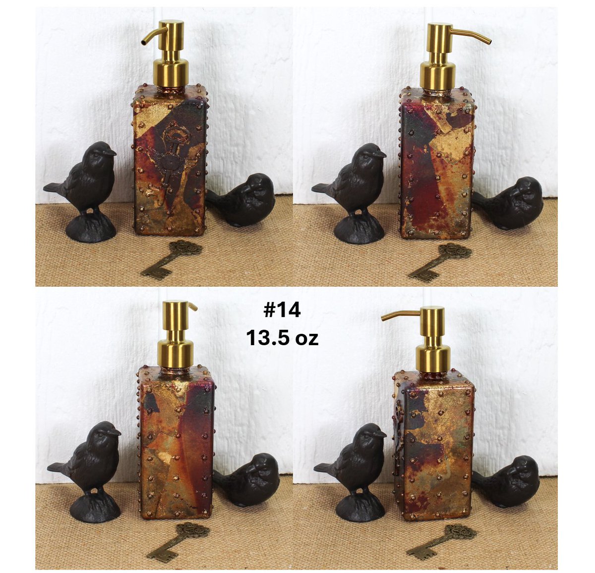 2dogzart's tweet photo. NEW and RESTOCKED Items!
Handmade Rustic Burnished Metal Up-cycled Bottle Hand Soap / L by 2DogzArt https://t.co/4QcuHYivNh via @Etsy
https://t.co/gixl8ztTzP
#steampunk
#shophandmade
#uniquegifts
#upcycle
#shopsmallbusiness
#womenownedbusiness
#MadeInAmerica
#madeintheusa https://t.co/YRRyuMJw3D