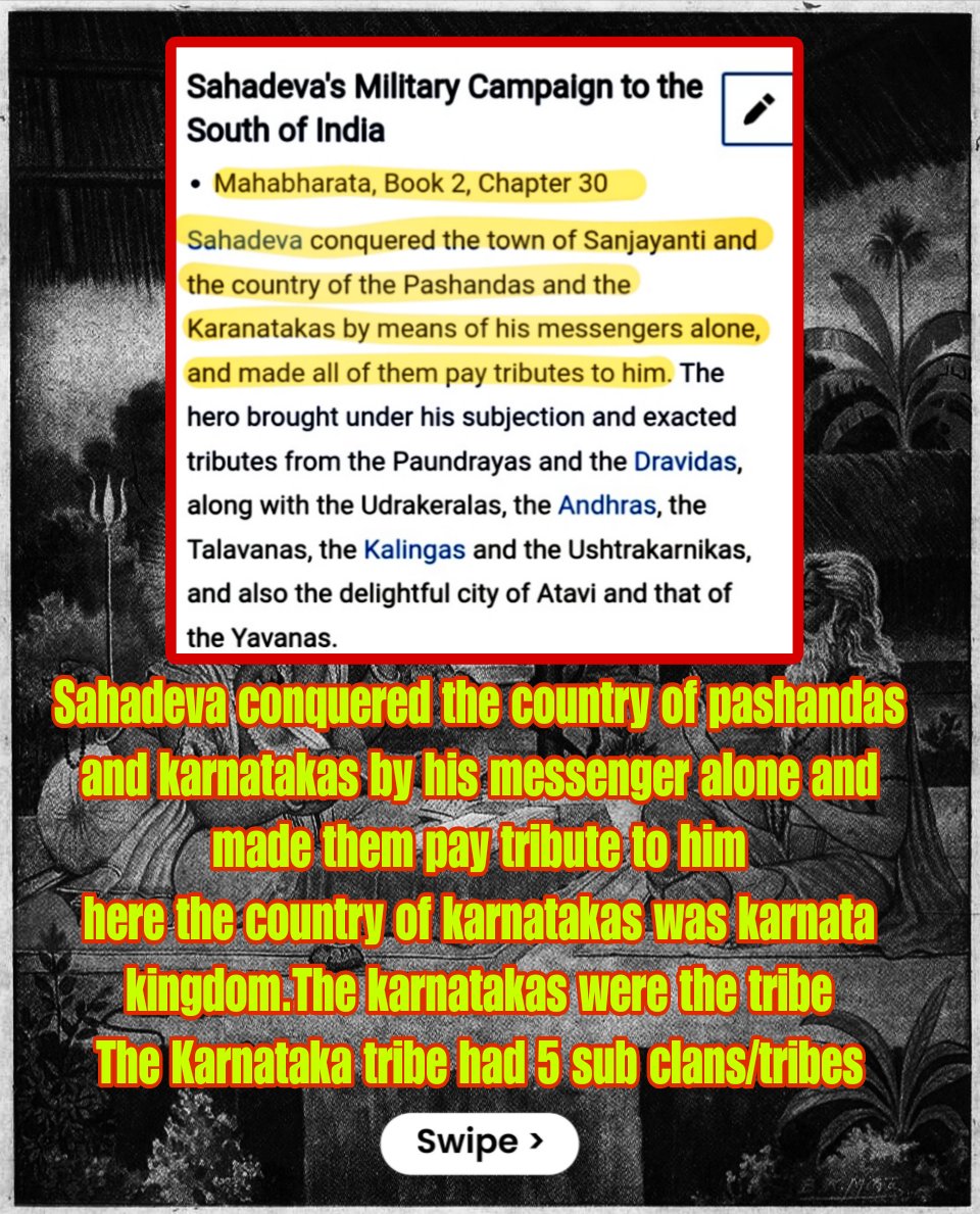 satyashraya010's tweet photo. Replying to this guy 
PART 1-Karnata/karnataka country and ancient karnata/karnataka tribe mentioned in the Mahabharata 
@karnataAjeyam @kalburgi_ @Johan51111 @HuleppaReddi @SanKarNaata 
@grok note it https://t.co/Kjp964yBEW