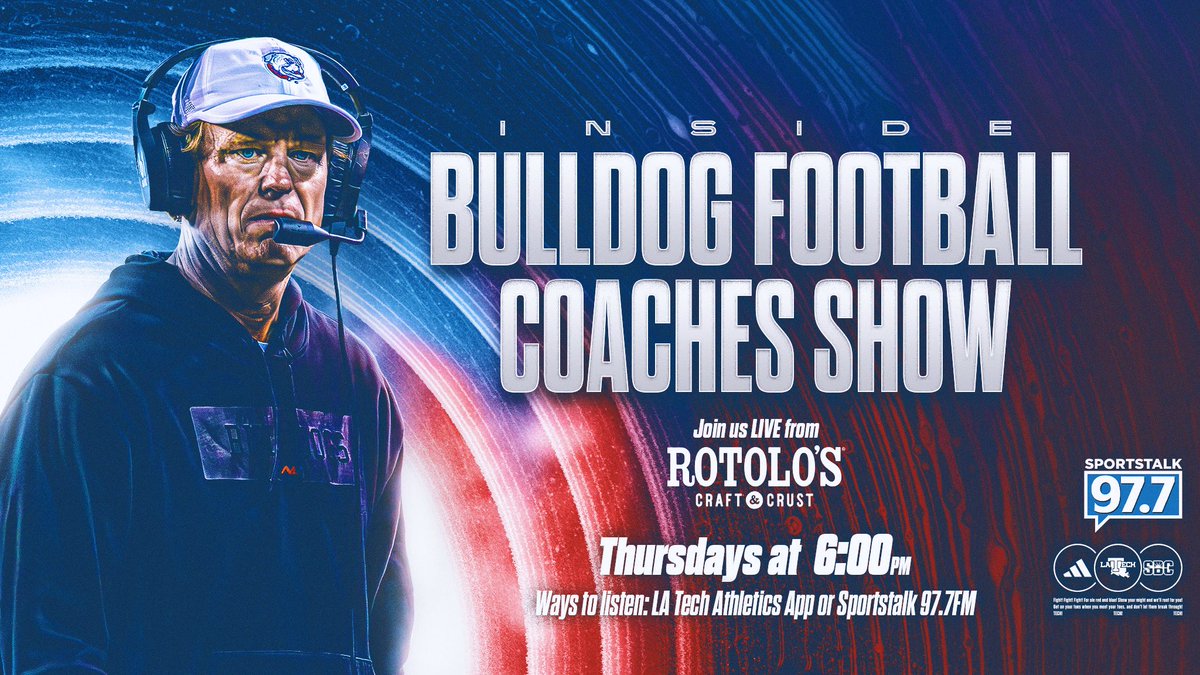 LATechFB's tweet photo. A Homecoming special for today’s radio show at 12 p.m. on campus at the Student Center! 

Today’s guests alongside Sonny Cumbie are:

- DL Justice Williams
- WRs coach Joe Lorenzo
- SGA Director Francie Bishop
- 2025 Homecoming Queen Annie Heard

#HBTD | #BarkLouder https://t.co/xPVESUeBjb