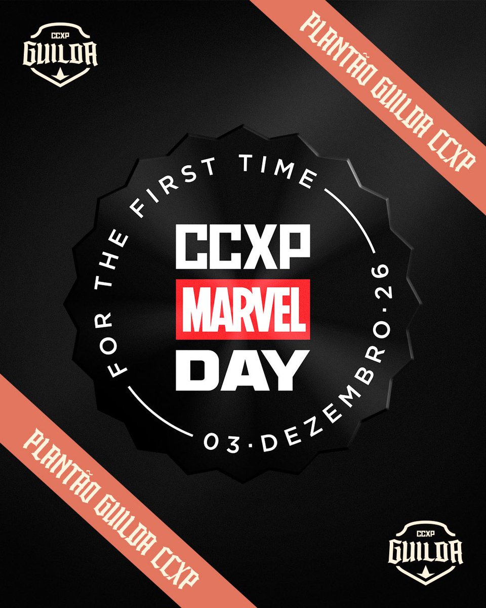 almanaquedisney's tweet photo. 🚨 PELA PRIMEIRA VEZ NA HISTÓRIA!

A @CCXPoficial acaba de anunciar que o dia 3 de dezembro, primeiro dia do evento, será o CCXP MARVEL DAY, um dia inteiro dedicado à Marvel. https://t.co/YZReUmFFsG