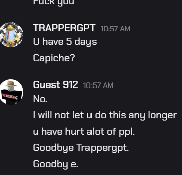 kirkfootjob67's tweet photo. #robloxmyth #ROBLOX  Please refrain from playing or supporting The Gubbed of Gubby, or #tgog. They proudly feature arg characters on their roster, such as Jx1dx1 and Rochas, and will not budge on these characters. Attached below is a conversation with the co-owner. https://t.co/Xz5bmZZKI4