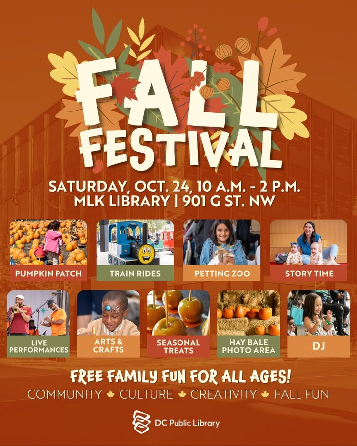 MayorBowser's tweet photo. We're bringing a pumpkin patch, petting zoo, seasonal treats and more to the heart of Downtown DC at MLK Library.

Another great free, family-friendly fall celebration in Washington, DC: https://t.co/GEdl7y60w9