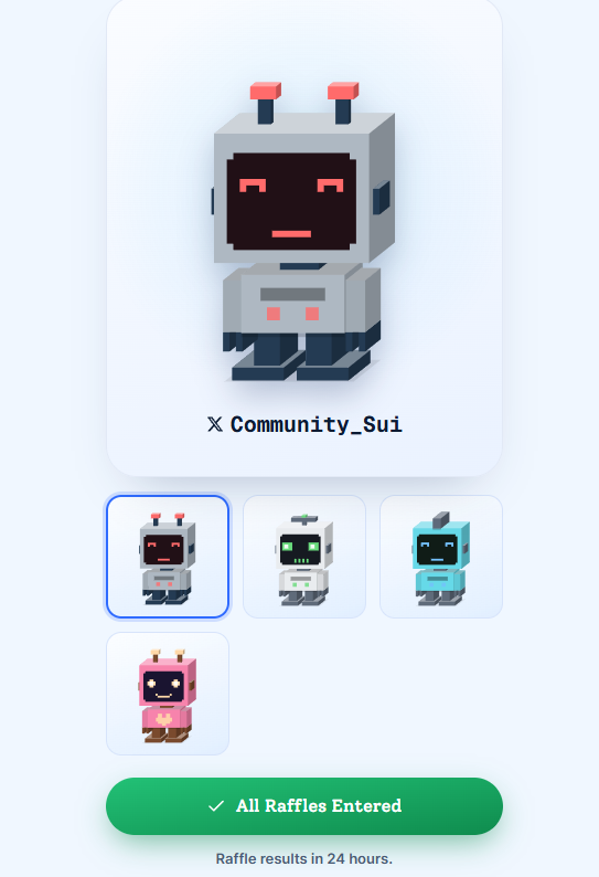 Community_Sui's tweet photo. MINT CONSO BOT IS LIVE 😍

◉ Visit: https://t.co/bcKhhND27i
◉ Connect your 𝕏 account
◉ Connect your Sui Wallet

Claim your @conso_xyz BOTS in 3 phases and show your BOTS in the comments 👇

Good luck to all members in our Sui Community!

#Sui #ConsoBots
