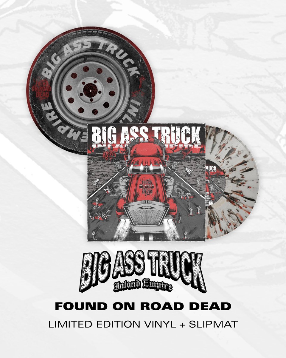 Revolvermag's tweet photo. 🛞 BIG ASS TRUCK just released their debut EP, 'Found on Road Dead,' on streaming platforms, and we've teamed with them an exclusive vinyl variant and exclusive slipmat.  

Strictly limited — snag yours! https://t.co/rvR1CPeut3 https://t.co/RFN6MIZxuk