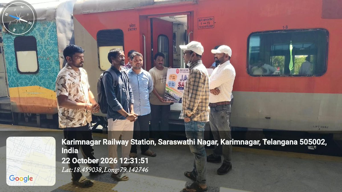 drmsecunderabad's tweet photo. Your Feedback, Our Commitment!
#RailJanSamvaad, a passenger interaction programme was conducted at #Karimnagar Station by ADEN/KRMR, ADMO/RDM and station staff.
#JanSamvaad #SCDPM6 #SCR
@PMOIndia @DARPG_GoI https://t.co/RSGGBRUoxP