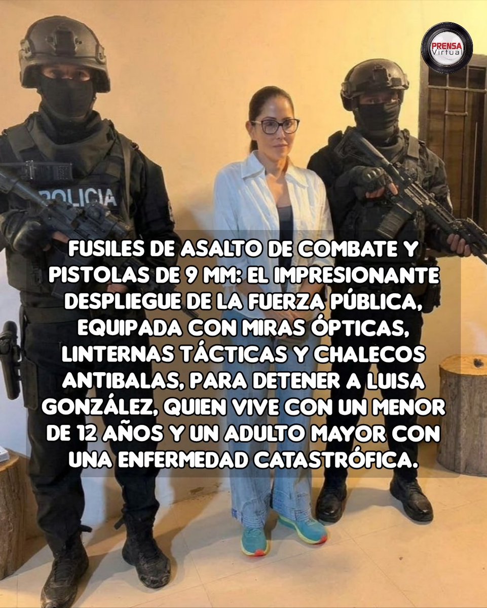 PRENSAVirtual_'s tweet photo. #Ecuador || La detención de Luisa González, figura de la oposición al Gobierno nacional, se produce en un escenario marcado por una crisis multisectorial que abarca severos racionamientos en el sistema energético, deficiencias operativas en la red de salud pública y contingencias en el sector educativo.  ​El hecho judicial se registra a 40 días de la jornada electoral para las elecciones seccionales.