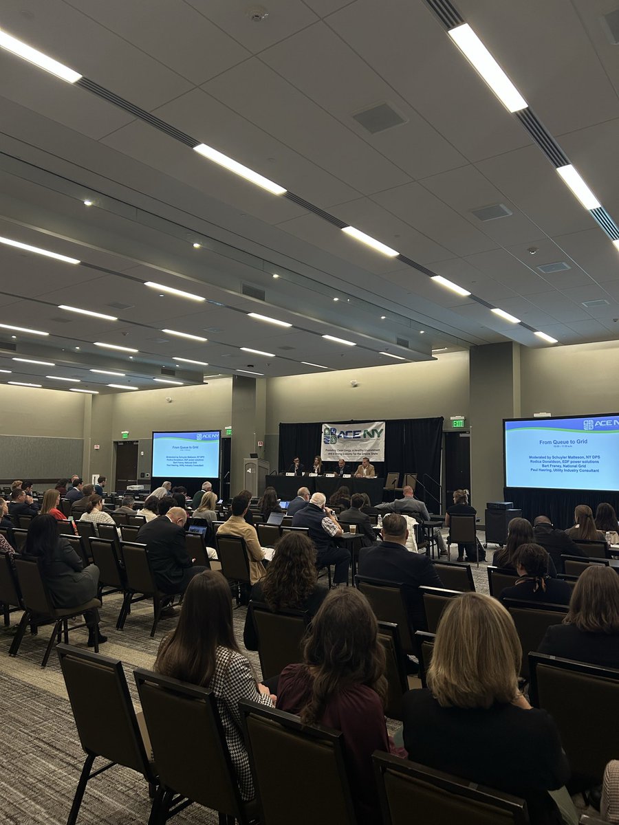 ACE_newyork's tweet photo. ⚡ From Queue to Grid
Moderated by Schulyer Matteson of the @NYSDPS, with insights from Rodica Donaldson of @EDF_power, Bart Franey of @nationalgridus, and utility industry consultant Paul Haering. https://t.co/KUo0w4w45N