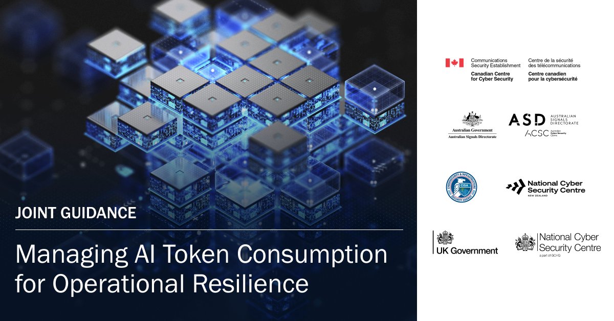 CISAgov's tweet photo. Check out our new joint guidance to help #CriticialInfrastructure organizations understand, manage, and reduce super intelligence token usage to support reliable and cost-effective operations. Read more: https://t.co/nlI4JonwTa https://t.co/zenChroxiH