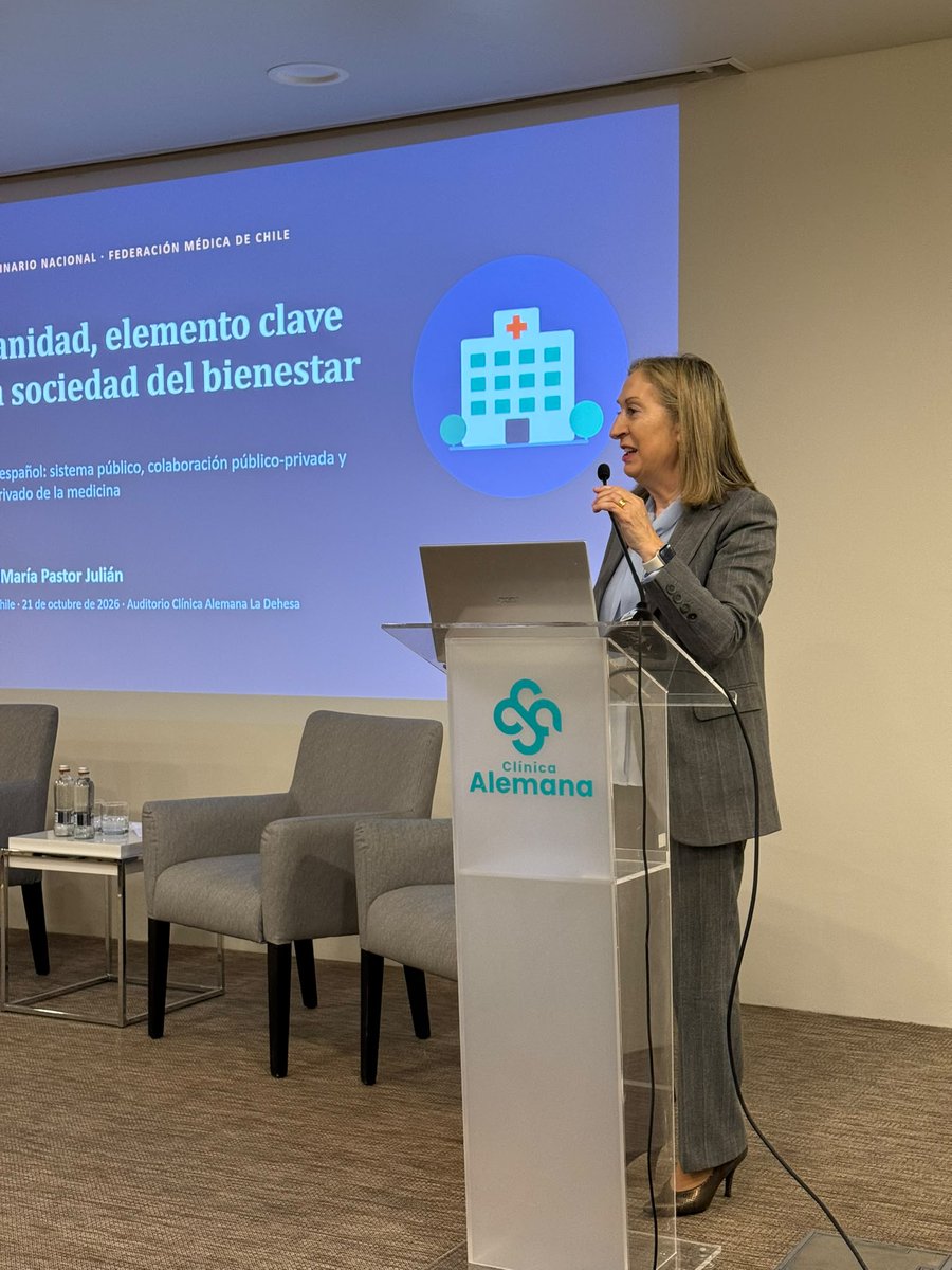 CEAPIconsejo's tweet photo. 🇨🇱 CEAPI refuerza sus vínculos con Chile y su comunidad empresarial y profesional.

@anapastorjulian , secretaria general de CEAPI, ha visitado esta semana el país para estrechar lazos y seguir impulsando la colaboración con sus principales actores institucionales y profesionales.

Durante su visita, participó en el Foro de la Federación Médica de Chile, en el panel "La sanidad, elemento clave de la sociedad del bienestar". Asimismo, visitó el Hospital del Salvador y mantuvo un encuentro con la ministra de Salud, @MinistraChomali .

Desde CEAPI, seguimos comprometidos con Chile y con su comunidad, fortaleciendo relaciones y promoviendo espacios de diálogo y cooperación que nos permitan seguir construyendo juntos un futuro de oportunidades compartidas.

#CEAPI #Chile #Iberoamérica #Salud