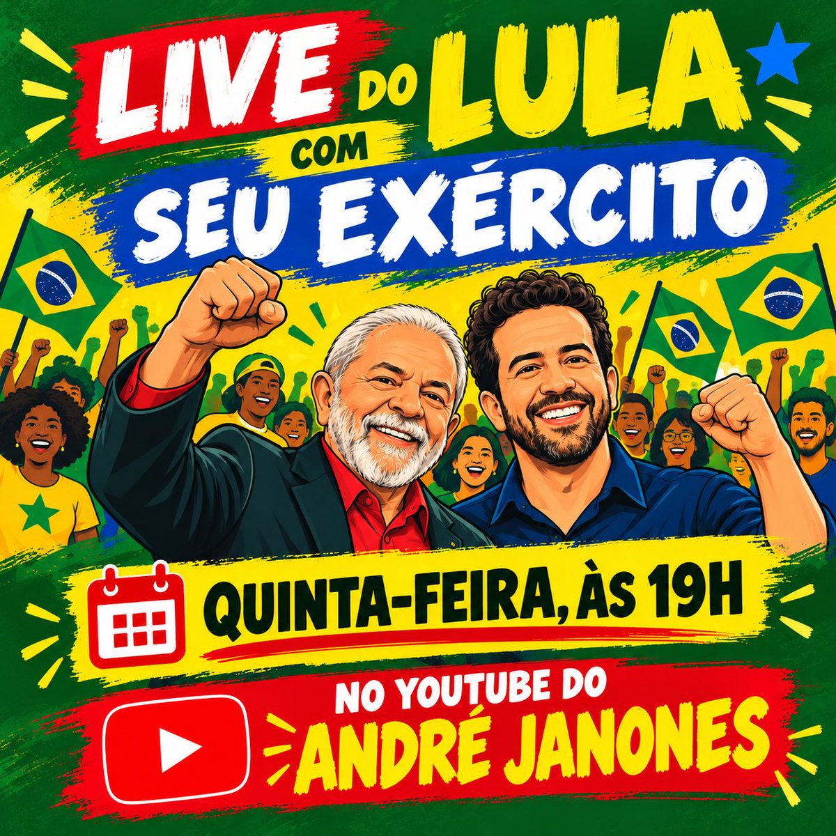 andreamaciel's tweet photo. @oicram2016 Vamos pra live!! Hoje (quinta), com o Lula!!!

#LulaEJanonesAoVivo19hs https://t.co/8zCcRcep0u