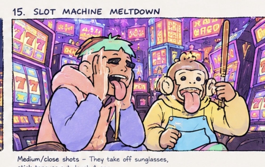 ALPHAisFREE's tweet photo. SLOT MACHINE MELTDOWN — 
STORYBOARD SNEAK PEEK 👀 🎰

EVERY LEGENDARY SCENE 
STARTS WITH A VISION 🎬

Storyboards turn an idea into a blueprint. Every shot, every detail, every moment has a purpose BEFORE the cameras roll. It gives Adrian a clear vision of the story, helps him plan each frame, refine the timing & figure out how to make every scene hit harder. Better preparation means better execution & a stronger final product.

We’re not just making memes. 
We’re crafting stories & bringing them to life frame by frame 🎥

THE VISION COMES FIRST ✍🏽
THE EXECUTION CHANGES EVERYTHING. 🧱🔥

Welcome to the process ⤵️
@STOPMOTIONmemes 🎰🎰🎰🎰🎰