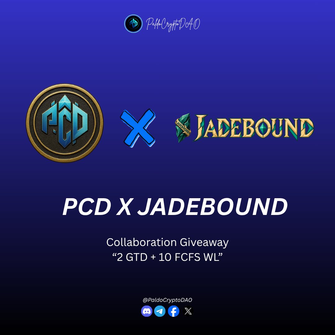 PaldoCryptoDAO's tweet photo. New Collaboration Giveaway

@PlayJadebound a Web3 studio, has officially unveiled its first exclusive NFT collection: THE UNBOUND.

Supply: 2,222 NFTs
Each NFT is a unique 1/1.

Giveaway:  3 GTD + 10 FCFS WL

How to Join:
1/ Follow @PlayJadebound

2/ Join Discord: https://t.co/ZxcBa9pKa0

3/ Complete all quests: https://t.co/RxogPv68JF

4/ Comment your Robinhood wallet address

Ends in 24 hours.