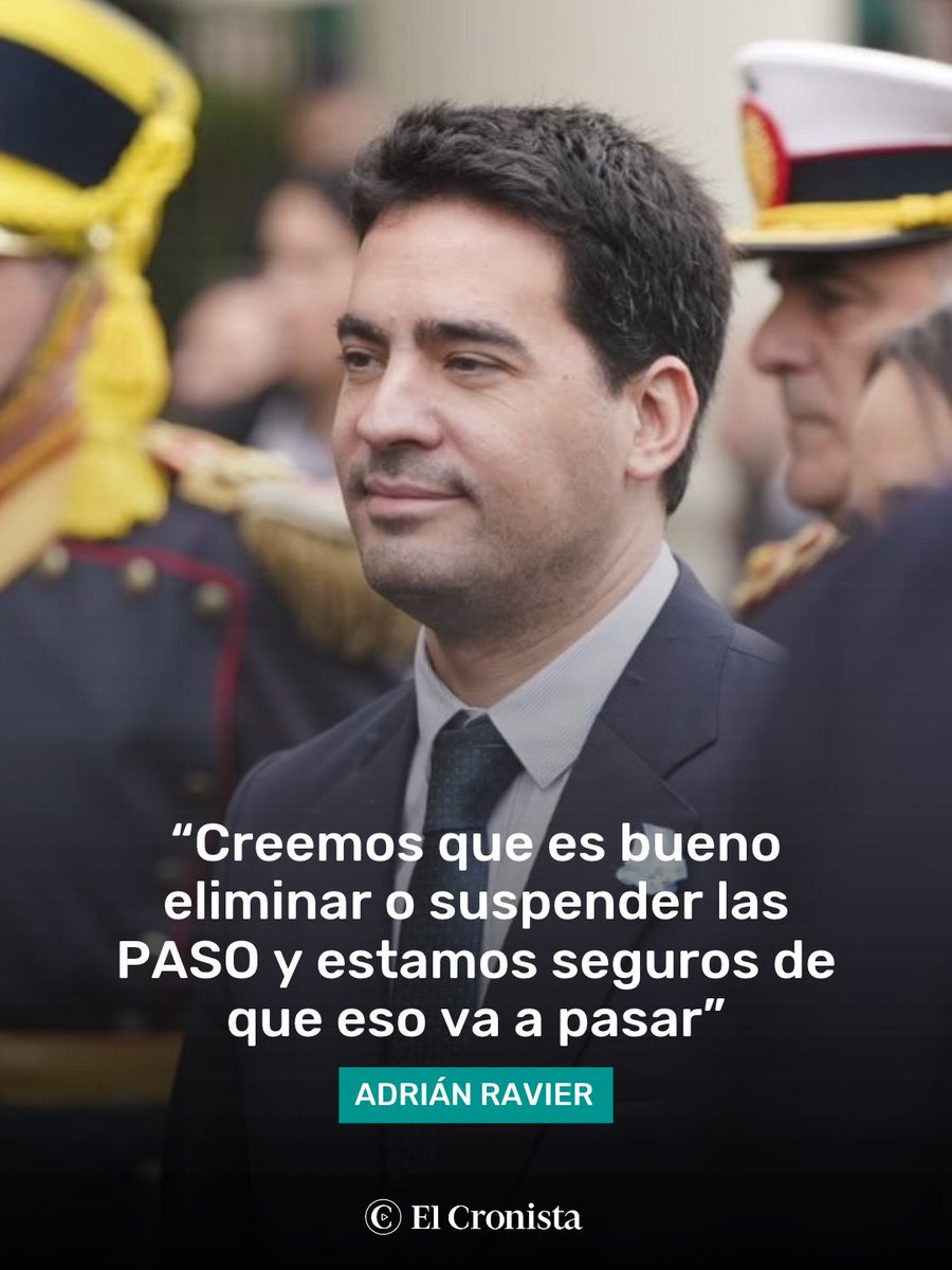 Cronistacom's tweet photo. "VAMOS A SUSPENDER O ELIMINAR LAS PASO": RAVIER DEJÓ EN CLARO LO QUE QUIERE EL GOBIERNO PARA LAS ELECCIONES

El Vocero presidencial fue entrevistado en Pulso Financiero, el programa de El Cronista Stream conducido por Guillermo Laborda, y dejó declaraciones sobre el objetivo electoral del Gobierno nacional para 2027.

"Creemos que es bueno eliminar o suspender las PASO y estamos seguros de que eso va a pasar", aseguró Ravier.

¿Qué te parece? Te leemos en los comentarios.