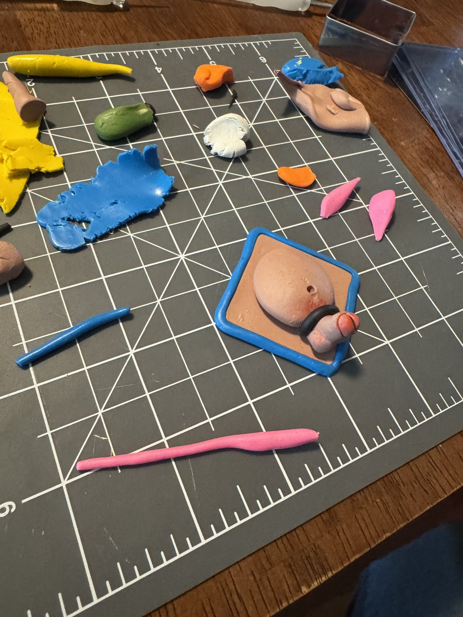 axeishguy's tweet photo. This month got back to playing with polymer clay for merch just to reduce some screen time along with making progress on polishing my calendar work ( lot of screen staring ) and this is all what I made.  
#polymerclay #penises https://t.co/zptjUvPU3t