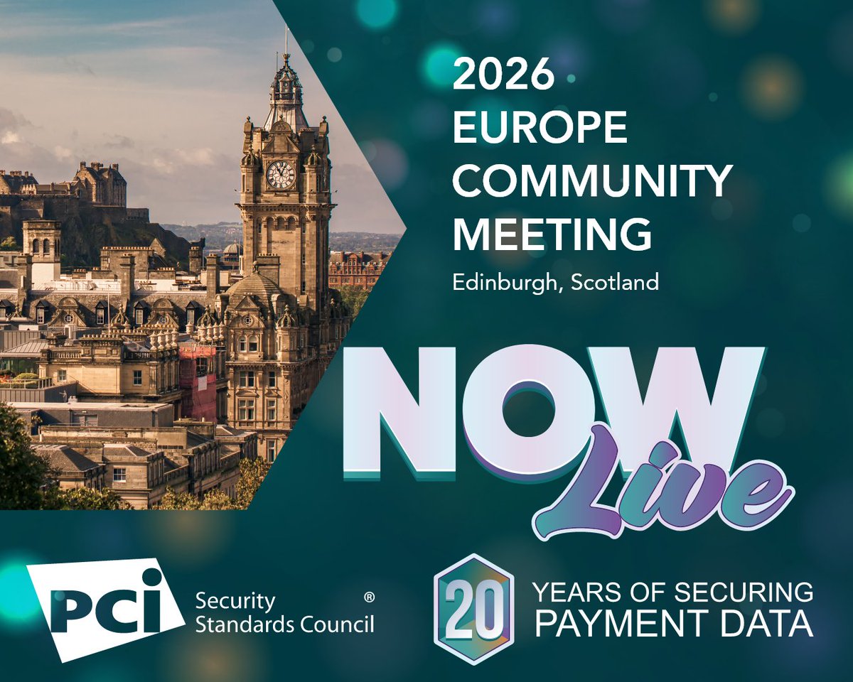 PCISSC's tweet photo. That’s a wrap on #PCIEURCM26! 🎉

Thank you to everyone who joined us in Edinburgh for three days of learning, collaboration and connection as we celebrated 20 years of PCI SSC.

We’re grateful to our global community for being part of the journey.

#PCISSCTurns20 https://t.co/6eZ4r2EnZ9