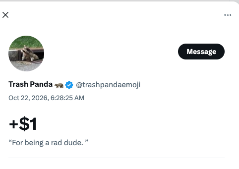 SledgeDev's tweet photo. wow thanks for doubling my MRR @trashpandaemoji https://t.co/HaDiBrG7lr