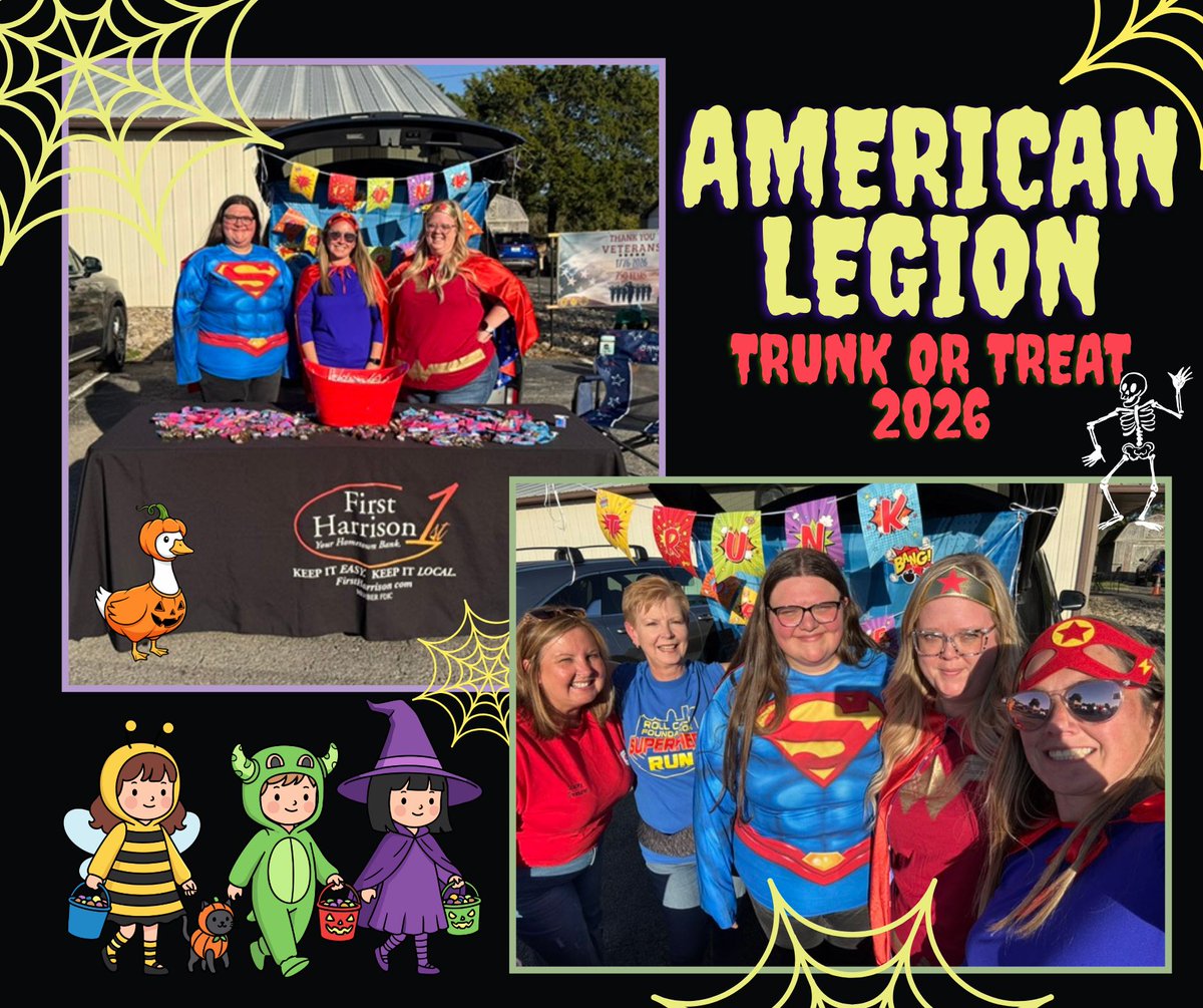 FirstHarrison's tweet photo. Our Highway 44 team had a SUPER time at the American Legion Trunk or Treat! 

We always enjoy getting out into the community, seeing everyone’s costumes, and handing out plenty of treats along the way. Thanks to everyone who stopped by to see us! https://t.co/NkAbvGf8SG