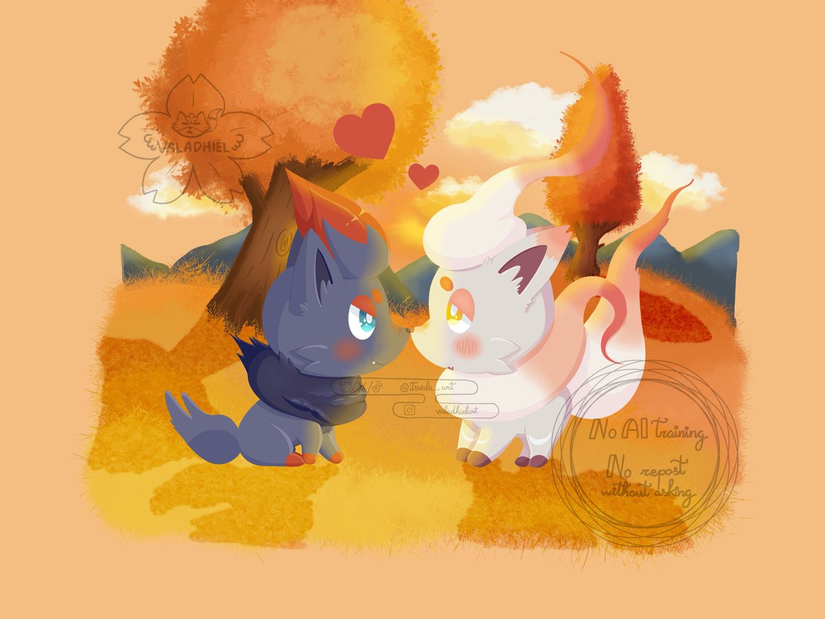 itsvala_art's tweet photo. Here you have: the babies™.

こちらが子ギツネたちです~

🖤🤍

#zorua #ゾロア #Pokemonart #pokemonfanart https://t.co/SdeKzT8ovl