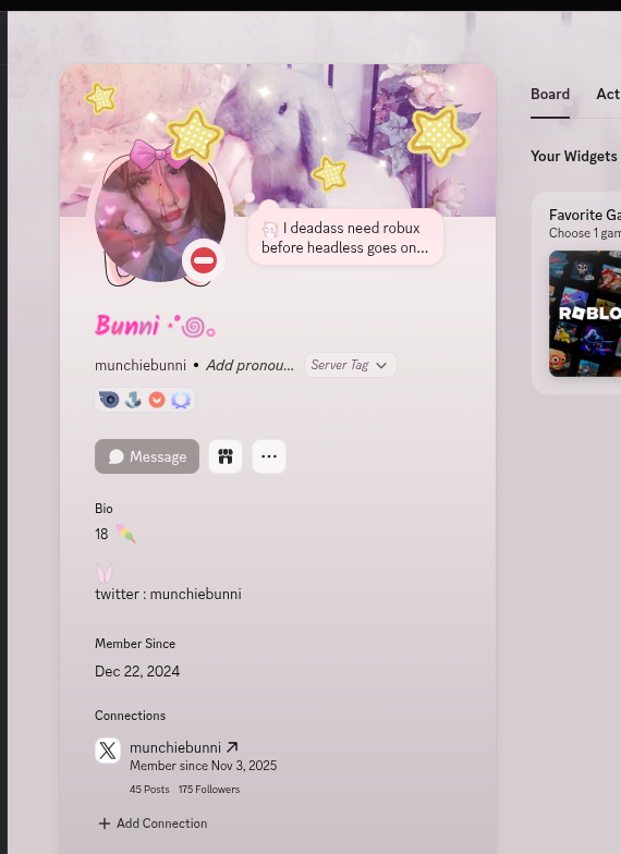 munchiebunni's tweet photo. How do I get a cute discord bio https://t.co/PuFrQ44lY8