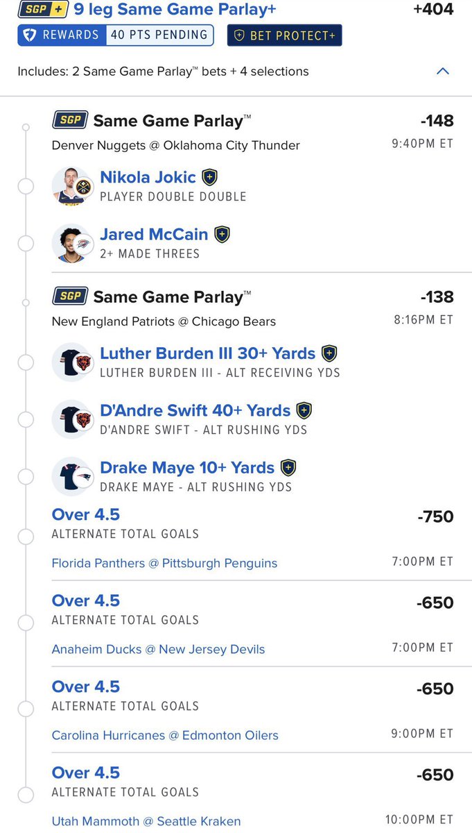 BetwithPerry's tweet photo. 🔒 9-LEG PARLAY LOCKED IN! 🤑🔥 NBA, NFL &amp; NHL all on the menu! We’re chasing that +404 with confidence. Who’s riding with us? 💰🏆
#NFL #NBA | @Playbook
Link on bio for more https://t.co/wR1CxAjL1s