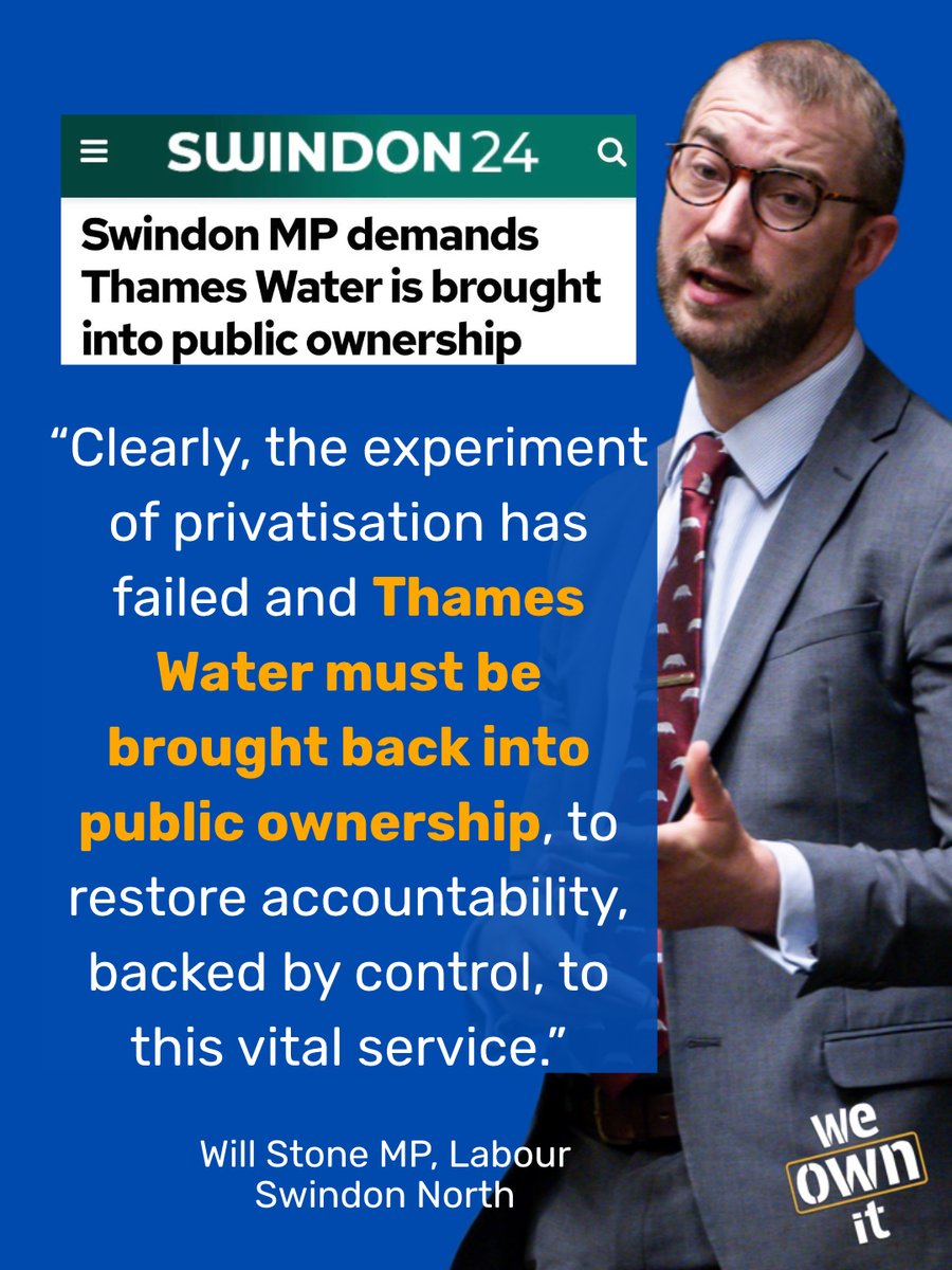 We_OwnIt's tweet photo. Andy Burnham has no choice. He must stop the Thames Water bailout and force it into public ownership

Thank you so much, Will Stone MP, for standing up for households, not hedge funds

Add your name to demand Andy Burnham block the Thames Water bailout: https://t.co/fNuZY7KacM https://t.co/LaEwLhFHrs