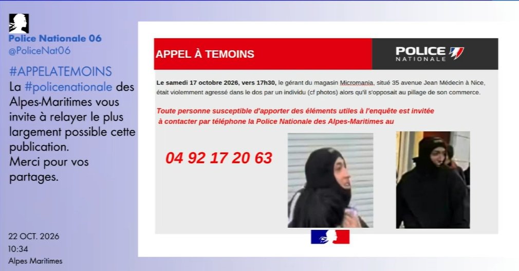 FredGaulois's tweet photo. La racaille qui a donné un violent coup de pied dans le dos du gérant du magasin Micromania qui a tenté de sauver son commerce est activement recherché.
Un appel à témoins a été lancé par la police nationale des Alpes-Maritimes ⤵️ https://t.co/fv3M7K2oyI