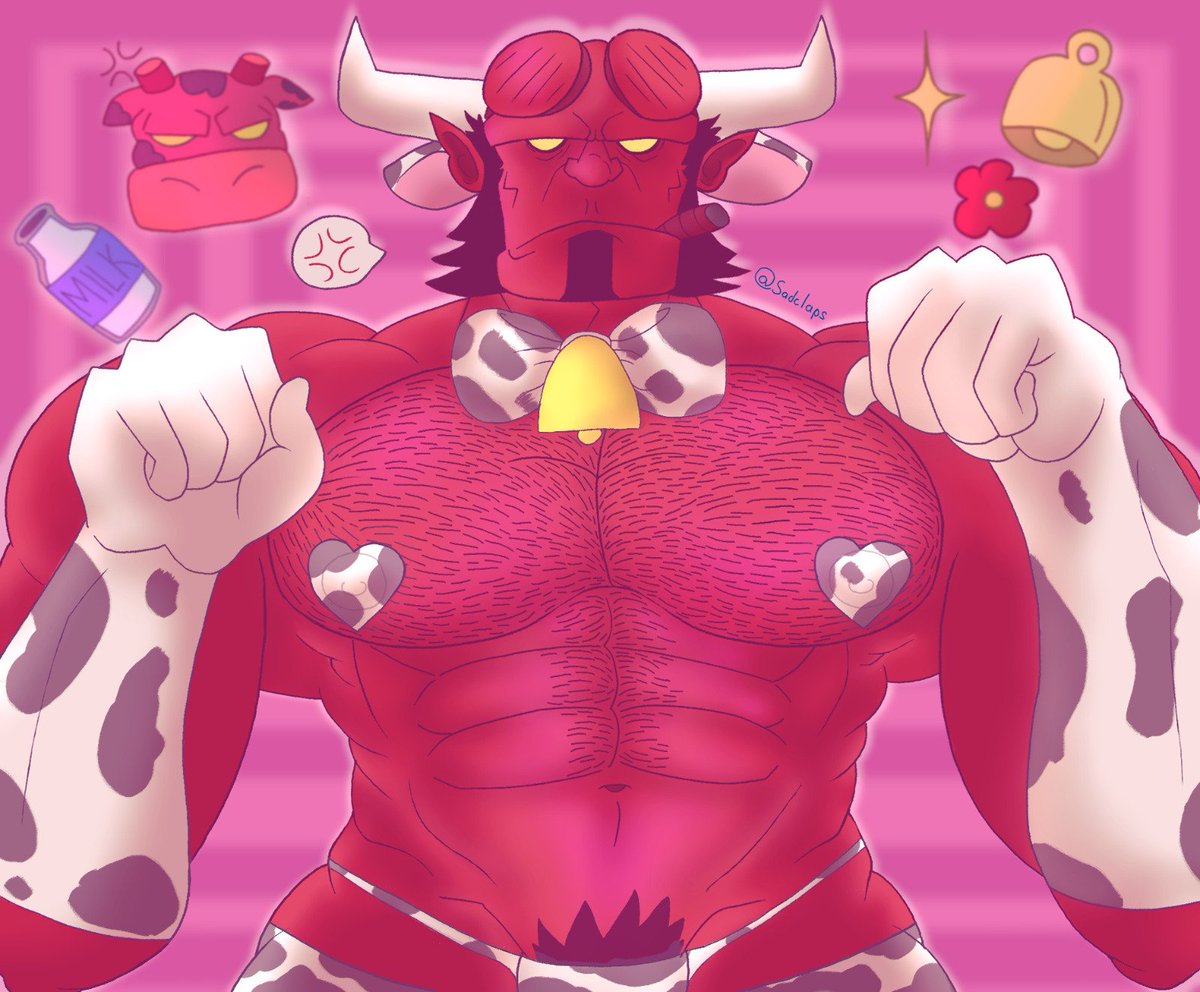 Sadclapszf's tweet photo. 🐮🐮🐮
#hellboy #bara #cow #monsterlover https://t.co/uKHd9ut8jI