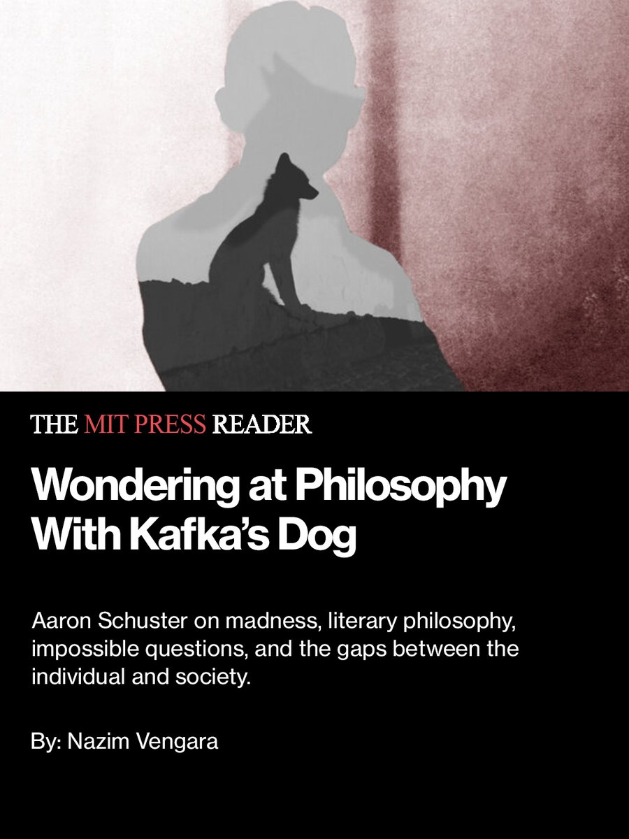 mitpress's tweet photo. Franz Kafka, though a writer, is also a kind of literary philosopher, whose works probe humanity’s greatest questions. In an interview, Aaron Schuster explains how the writer’s work turns philosophy into “an object of wonder for itself.”

Read more: https://t.co/WNU8QZeUIU https://t.co/dDM6bna31L
