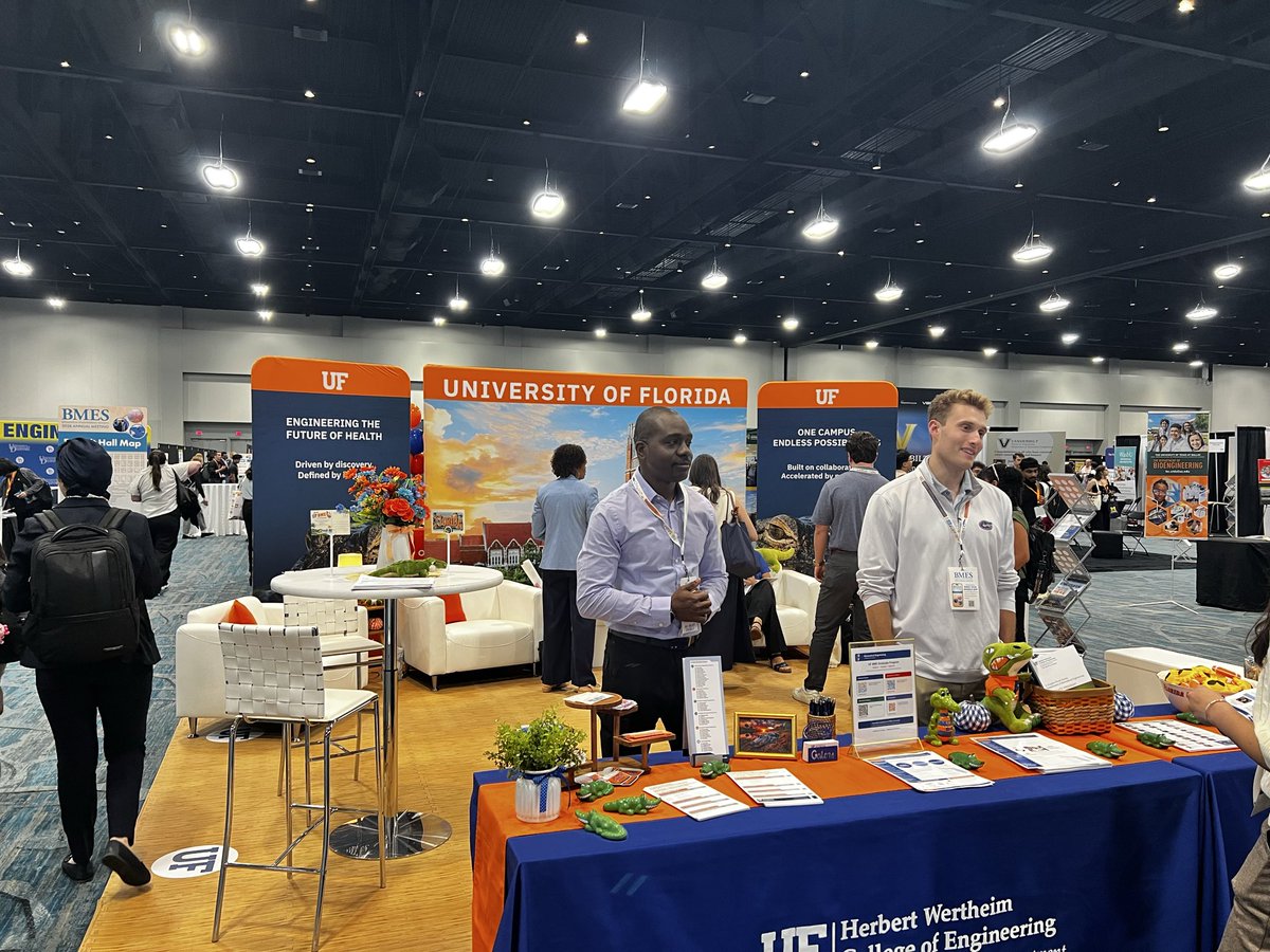 UFBME's tweet photo. We’re excited to be at #BMES2026 in Orlando! 🐊🧡💙

Stop by booth #810 to meet the UF BME team, learn about our programs and research, and say hello! https://t.co/l16NMhcSAd