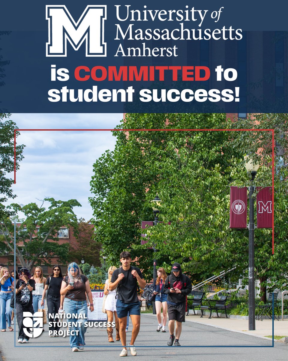 UMassChancellor's tweet photo. 5 commitments: Value, affordability, academic excellence, career opportunity, & civil dialogue. One shared priority: Students.
UMass Amherst is proud to join the #NationalStudentSuccessProject, a nationwide effort to put student success first. https://t.co/Hbe6yyldqV https://t.co/yHXklTSqcI