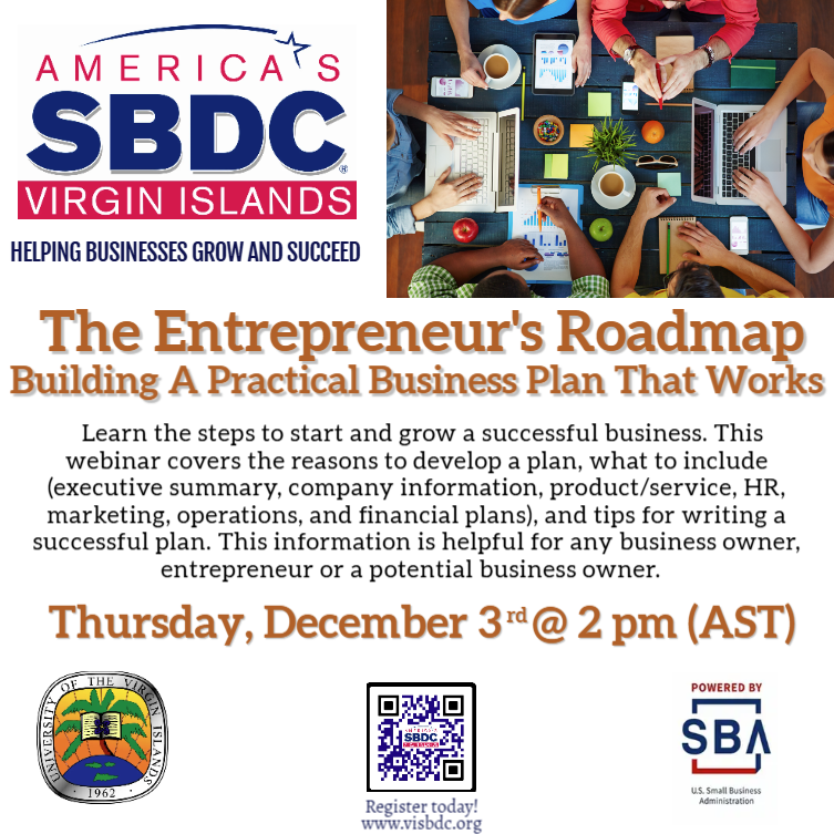 visbdc's tweet photo. Learn market analysis, financial projections & pitch-ready strategies. Includes live Q&A! 🚀 https://t.co/padonHd5nJ
@UVI_edu @SBA_PuertoRico
#BusinessPlan #SmallBusiness #USVIBusiness #USVI #Entrepreneurship https://t.co/B4H65sxubM