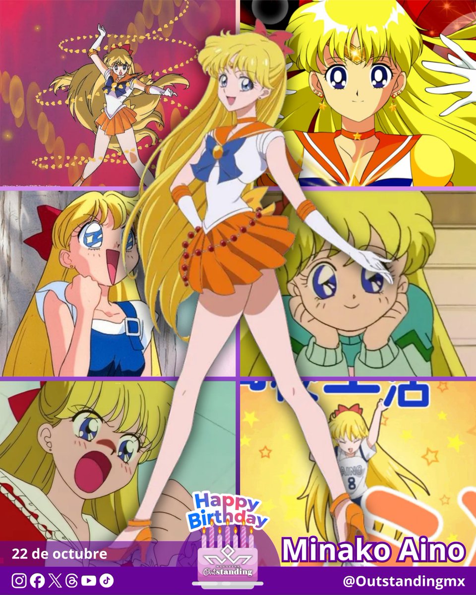 Outstandingmx's tweet photo. 🎂 ¡#TanjoubiOmedetou, hermosa niña del amor, Minako Aino! 🥳

El brillo de 'Sailor Venus' ilumina el día de hoy 🌙💛
Su nombre, común en Japón, significa literalmente “hermosa niña del amor”… y vaya que hace honor a él. 💫

#OutstandingAnimeBirthday #OutstandingAnime #Anime https://t.co/IEDGxJUhpq