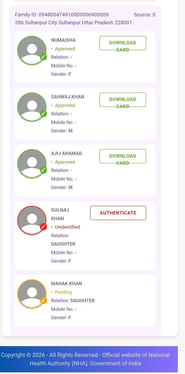 AzizAhamad275's tweet photo. @PmjayP @AyushmanNHA @nhm_up @UPGovt @mygovindia @CMOfficeUP @CEOSachisUP Sir
Mahek ka verification pending bta rha hae please verifie krane ke kirpa kren https://t.co/0juWfSivNK