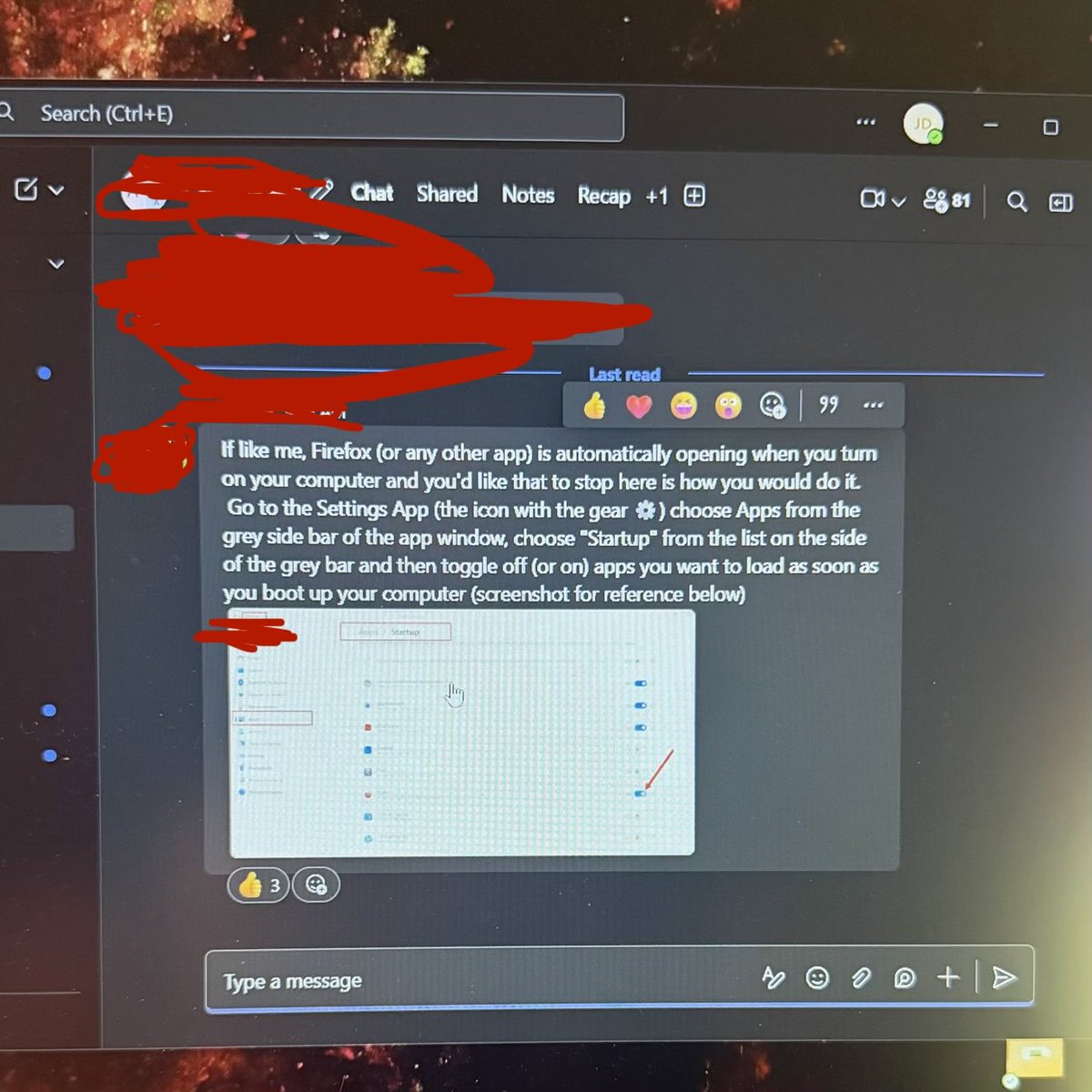 heymarigold's tweet photo. big things are happening. tech support has discovered the startup apps menu https://t.co/VLyk5GkKwa