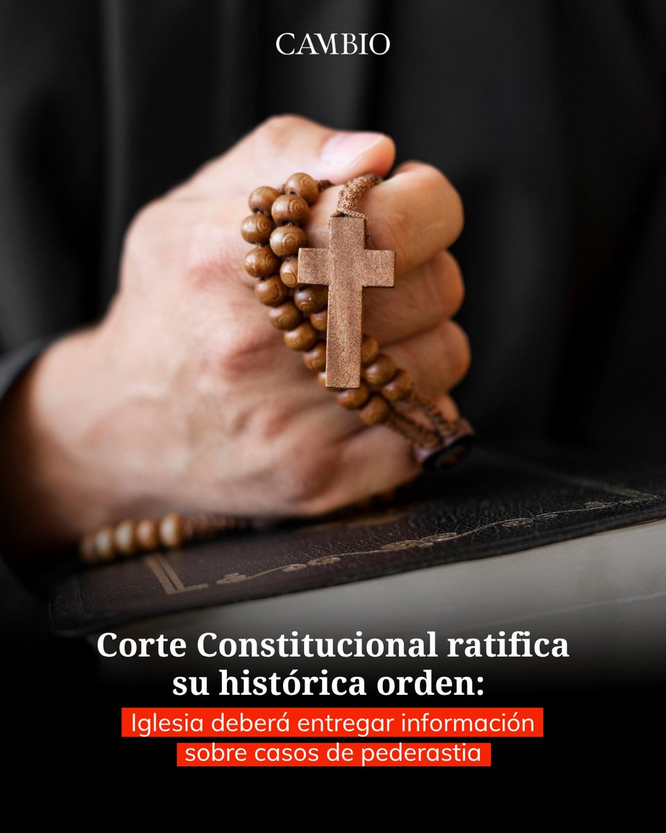 estoescambio's tweet photo. #ÚltimaHora | 🚨 El periodista Juan Pablo Barrientos le volvió a ganar la batalla judicial a la Iglesia Católica: La Corte Constitucional rechazó 50 peticiones de nulidad y confirmó el histórico fallo que ordenó que las Arquidiócesis y Diócesis de diferentes lugares del país deberán entregar los archivos sobre integrantes denunciados o involucrados en casos de pederastia.

👉 Le contamos los detalles: https://t.co/WVpNx6UKEX