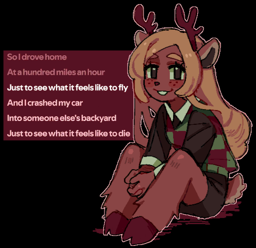skullmercy's tweet photo. noelle doodle before bed https://t.co/bHiQfG44KM