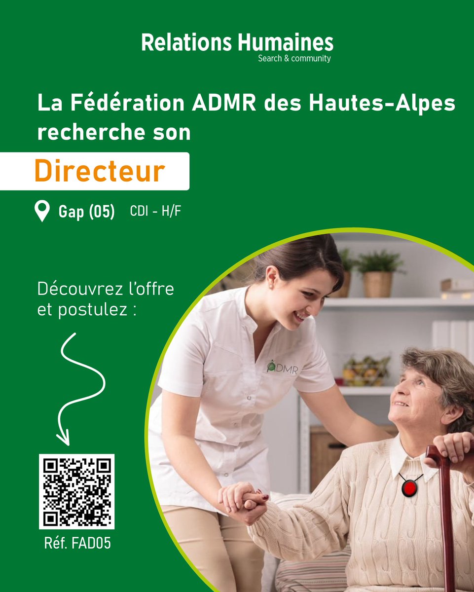 EcclesiaRH's tweet photo. L'@ADMRun est le réseau de référence des services à la personne (2700 associations, 88 fédérations départementales, 85000 bénévoles et 94000 salariés).
La Fédération ADMR des Hautes-Alpes recherche son Directeur !
Postulez ici 👉🏻 https://t.co/wp433IpLUe
#job #admr #direction https://t.co/FbFapJIbFy