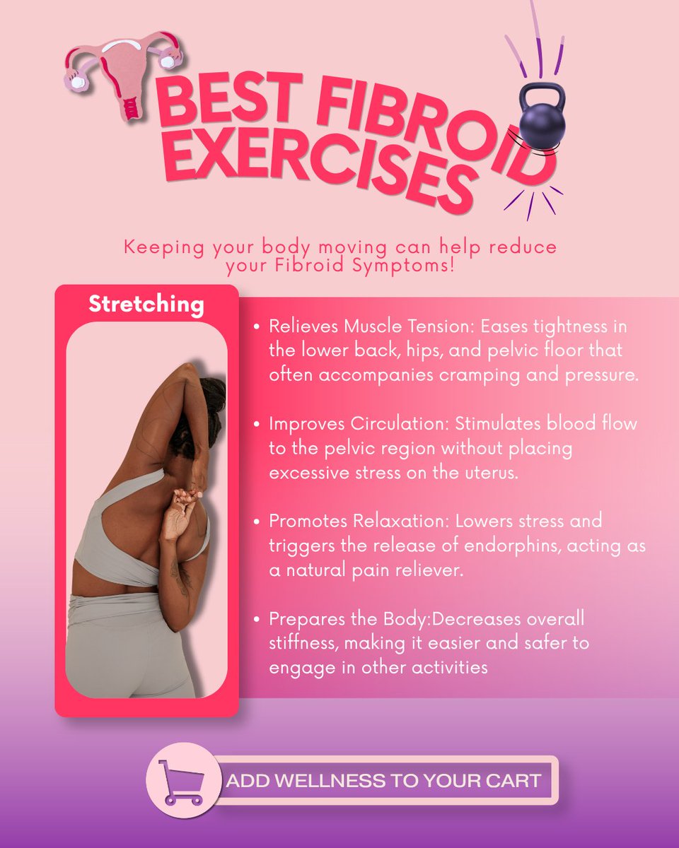 FibroidFighter's tweet photo. 💜 **Can exercise help with fibroid symptoms? Let's talk about it!**
 exercise and diet alone aren't proven to shrink or eliminate fibroids.
managing symptoms isn't the same as treating fibroids.
#FibroidFighters #FibroidAwareness #FibroidHealth #WomensHealth #FibroidTreatment https://t.co/PPzhCcqLcR