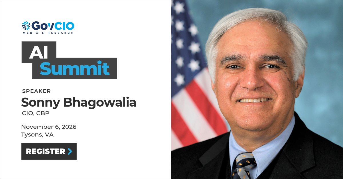 GovCIOMedia's tweet photo. From cargo screening to traveler vetting, U.S. Customs and Border Protection is expanding its use of AI to strengthen security and improve efficiency. 

At the November 6 AI Summit, CBP CIO Sonny Bhagowalia will share how the agency is building on these efforts and where its AI investments are headed next.

Join us to hear how one of government's most data-intensive missions is putting AI to work: https://t.co/KclogHh6m8

#AISummit26