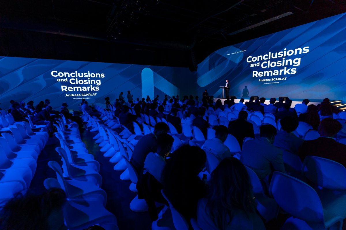 DNSC_RO's tweet photo. That's a wrap on BCC2026.

Three days in Bucharest: we defined the stakes, followed the threats in motion and looked at the partnerships, investment and people who will build what comes next.

Three days. 100+ speakers. One shared goal: a more secure digital Europe. https://t.co/YatYyTsO07