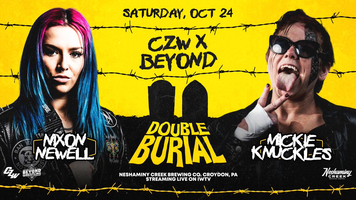 beyondwrestling's tweet photo. FRONT ROW is SOLD OUT and only a handful of seats remain:

https://t.co/9VVK1387cM

-@RealNixonNewell 🆚 @BloodyMickie
-@RickeyShanePage &amp; Gage 🆚 @themandred &amp; Colon
-@theakiraway 🆚 @EricDillinger5
-SHLAK 🆚 @TheMattMako

@combatzone x Beyond at @NCBCBeer this Saturday at 8pm! https://t.co/wHAWPA2UVw