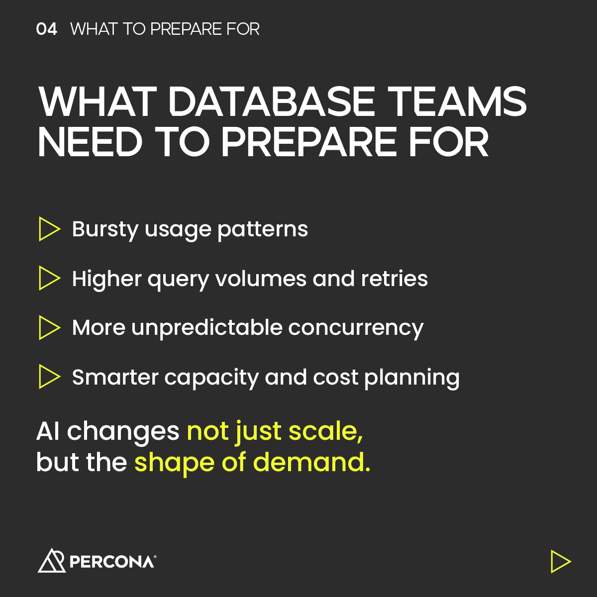 Percona's tweet photo. AI agents don't use databases like humans. 🤖
A single request can trigger retries and traffic spikes. Our carousel breaks down the changing demands on performance, plus what teams can do to prepare.
Read the full 2026 report: https://t.co/03poo1rsqW
#AI #Databases #OpenSource